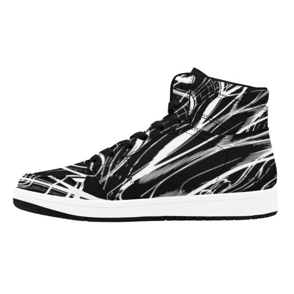 Marble Black Unisex High Top Sneakers - Image 4