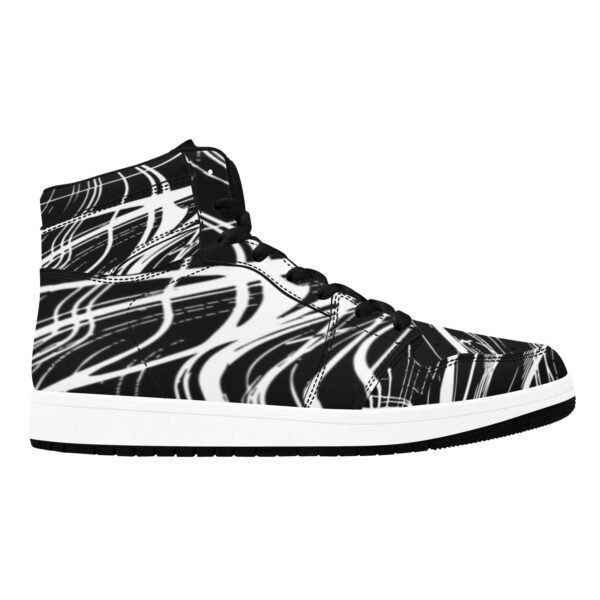 Marble Black Unisex High Top Sneakers - Image 3