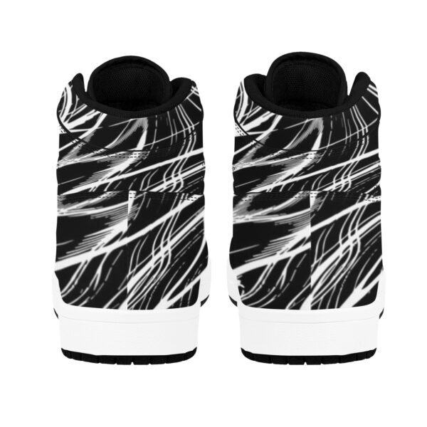 Marble Black Unisex High Top Sneakers - Image 6